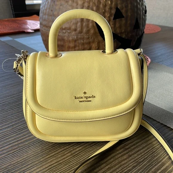 Kate Spade Butter Yellow Puffy Mini Top Handle Bag NWOT - Picture 2 of 6
